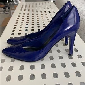 Deep Blue patent leather Nine West heels